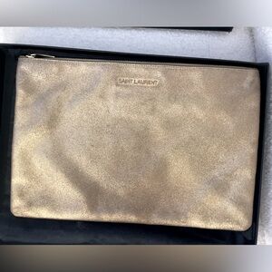 Saint Laurent Gold Envelope Clutch